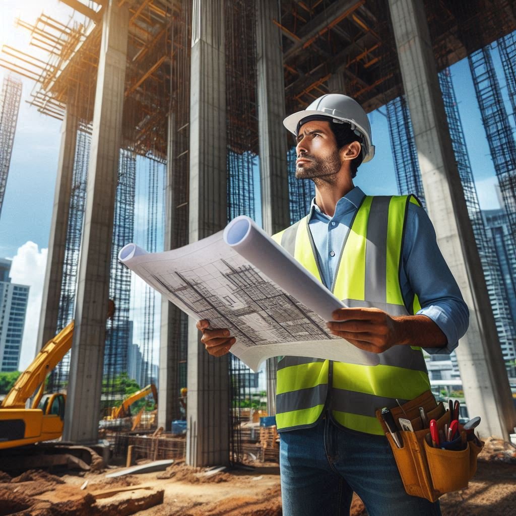 perito revisando mediciones de planos