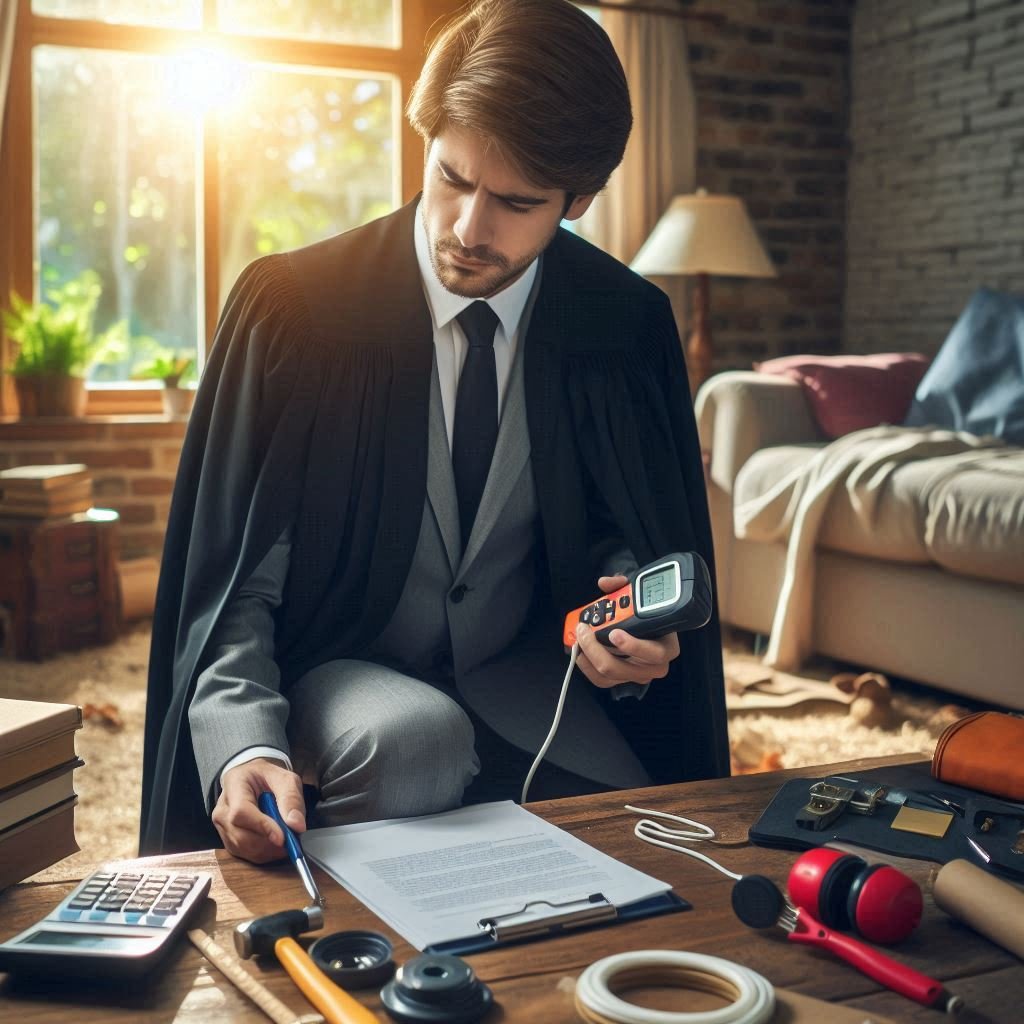 perito revisando mediciones