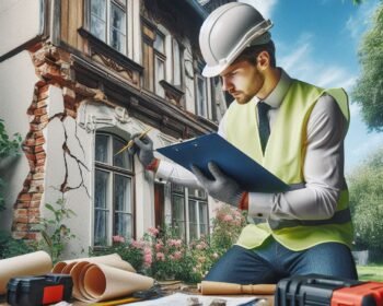 perito revisando grietas