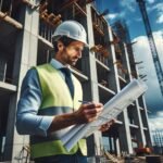 perito revisando mediciones de planos